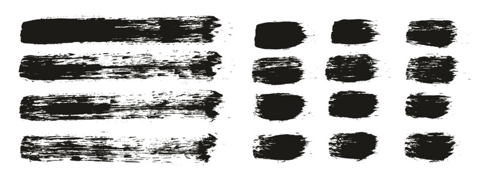Hand Drawn Round Brush Regular Straight Lines Mix Artist Brush High Detail Abstract Vector Background Mix Set 