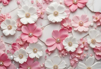 Obraz premium 3d digital decorative floral wallpaper