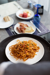 spaghetti with shrimp