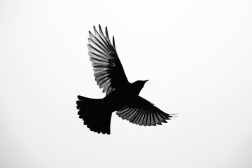 Fototapeta premium Bird soaring gracefully in the sky with wings fully spread out