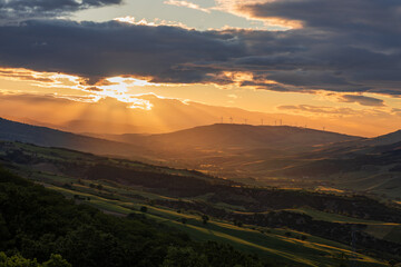 sunset in the mountains