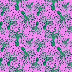 Summer animals seamless octopus pattern for wrapping paper and kids