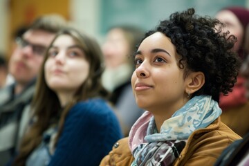 Obraz premium A Moment of Reflection in the Lecture Hall