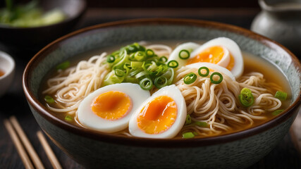 Close-up of the ramen bowl