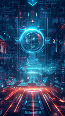 A Illustration of a futuristic Infographic