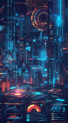 A Illustration of a futuristic Infographic