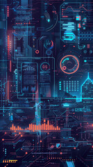 A Illustration of a futuristic Infographic