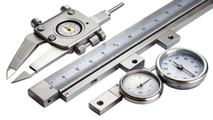 a collection of precision measurement tools png background