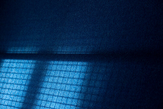 Blue padel tennis court with shadows. Horizontal sport poster, greeting cards, headers, website.