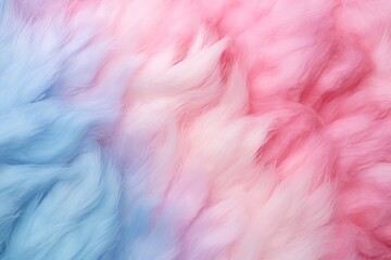 Fototapeta premium Cotton candy soft fur textured background in pink and blue gradient colors