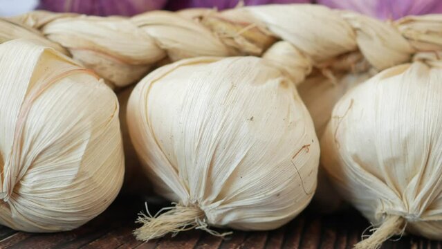close up pf garlic on white background,