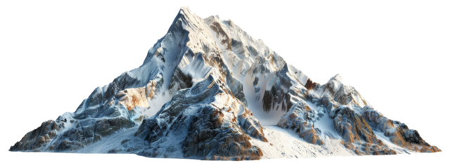 A mountain isolated on white transparent background, PNG File. Perfect for clipart