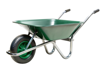 Wheelbarrow isolated on white background. Gardening tool ai generated 