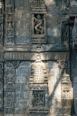 Ancient architectural Shiva Trilokinath Temple stone carvings