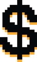 dollar sign in 8 bit pixel art