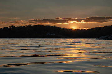 sunset over the lake