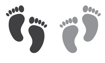 baby feet icon vector set. footprint, newborn, kids feet sign. Vector 10 eps.