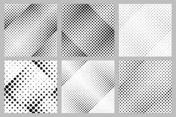 Seamless geometrical abstract dot pattern background design set -  vector graphic