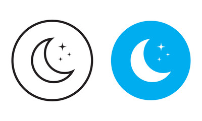 Sun and moon icon isolated on white background. day and night icon set. Vector illustration.