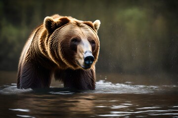 brown bear - Ursus arctos in water