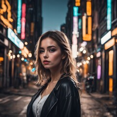 Fototapeta premium woman in the city