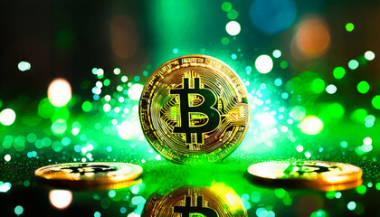 bit coins virtual currency computer background