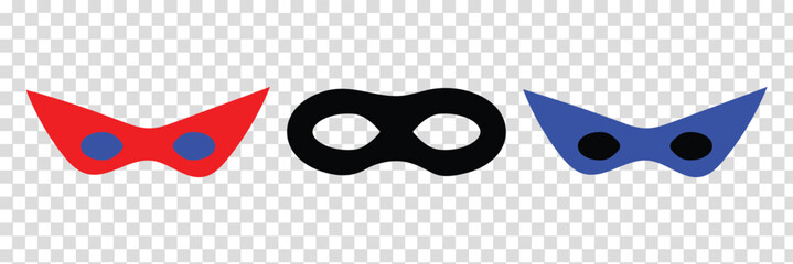 Superhero mask vector black icon. Silhouette hero cartoon character comic face. © RadiantForms