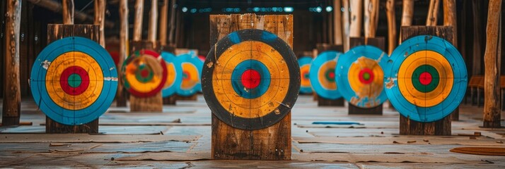 Olympic caliber precision  close up of shooting range targets exemplifying sport accuracy