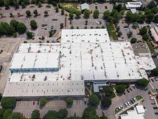 Drone Images of Flat Commercial TPO Roofs: Sunny, No People, Industrial