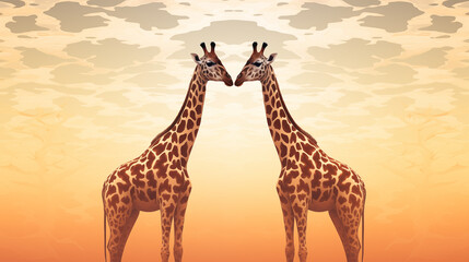 Fototapeta premium Giraffe Pattern Background, Texture, Wallpaper, Background, Cell Phone Cover and Screen, Smartphone, Computer, Laptop, 16:9 Format - PNG