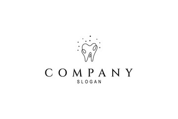 dental logo in abstract linear design style