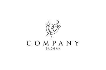 family love care logo in continuous line design style