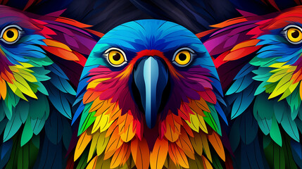Fototapeta premium Parrot Pattern Background, Texture, Wallpaper, Background, Cell Phone Cover and Screen, Smartphone, Computer, Laptop, 16:9 Format - PNG