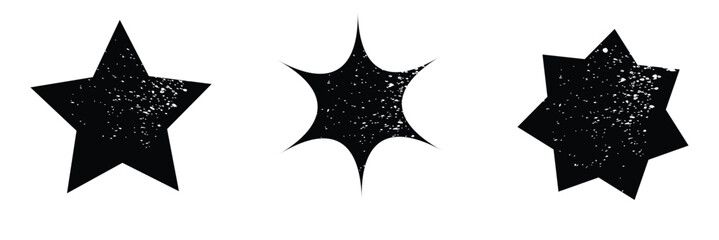 Black and white distressed and disintegrating five-pointed star with a dripping effect, stencil and paint graffiti. The edges of the star are uneven and ragged