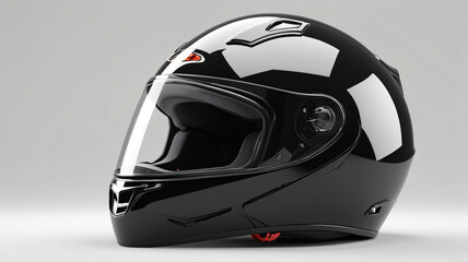Fototapeta premium black motorcycle helmet, transparent white background