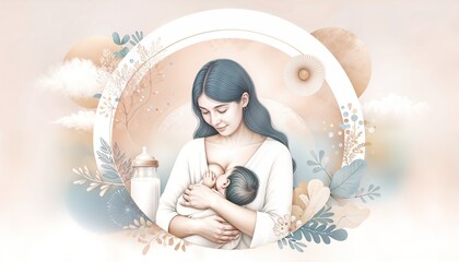 World Breastfeeding Day Celebration: Mother and Child in Serene Embrace
