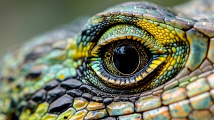 Lizard close up eye portrait. Reptile animal nature photo exotic pet macro