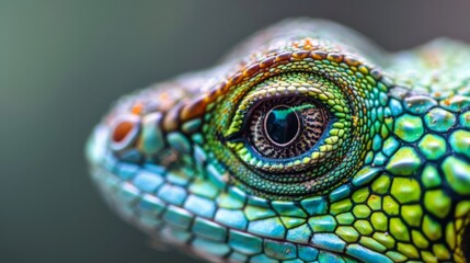 Lizard close up eye portrait. Reptile animal nature photo exotic pet macro