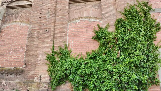 slow motion of large abandoned factory
