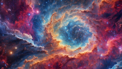 Space sky with beautiful stars and galaxies. Awesome colors. AI-generative item