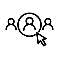 Hiring line icon. Employee icon. Human resources icon isolated on white background. Transparent background, minimalist symbol. Vector images