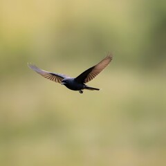 black bird fly in the sky