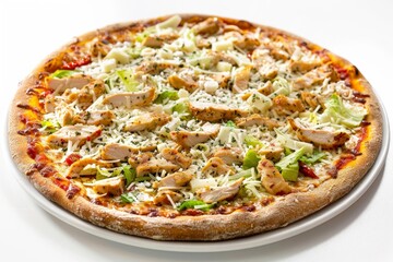 Delicious Caesar Chicken Pizza with Spicy Tenders and Creamy Vinaigrette