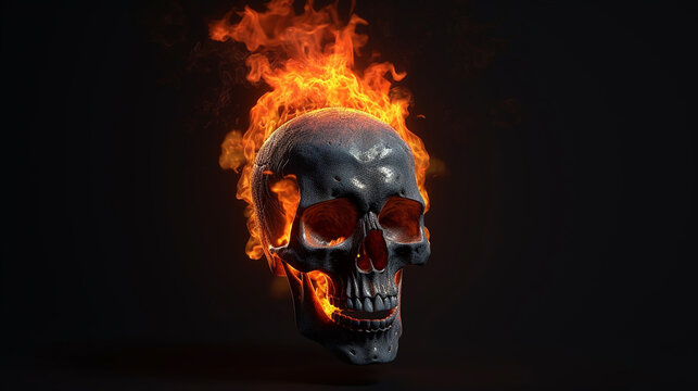 caveira flamejante 