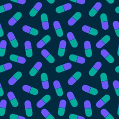 Medicine pills seamless cartoon doctors care pattern for wrapping paper
