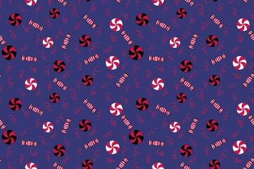Christmas candy seamless sugar pattern for wrapping paper and fabrics