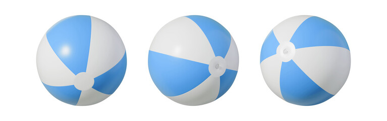 Inflatable ball for beach and water games. Set of beach ball . Beach ball on isolated background.