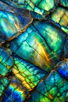 Radiant labradorite texture. This digital art showcases the mesmerizing iridescence of labradorite. Perfect for textures, backgrounds, covers, wallpaper, ceramics and other projects. 