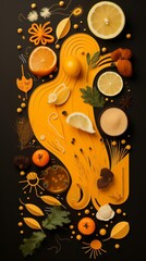 Culinary trends flat design top view gourmet theme animation vivid