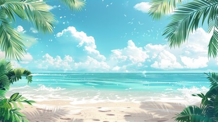 Background of beautiful beach for mockup summer product display or travel ad.